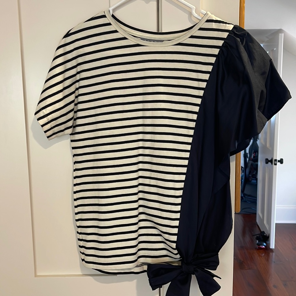 Alani strioed top - navy and white - small